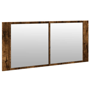 vidaXL Armoire de toilette à LED chêne fumé 100x12x45 cm