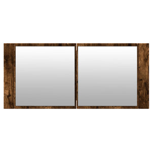vidaXL Armoire de toilette à LED chêne fumé 100x12x45 cm