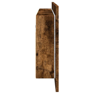 vidaXL Armoire de toilette à LED chêne fumé 100x12x45 cm