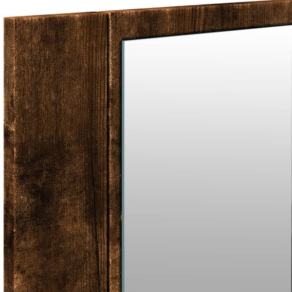 vidaXL Armoire de toilette à LED chêne fumé 100x12x45 cm