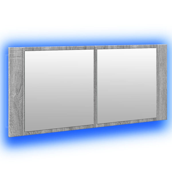 LED-Spiegelschrank Grau Sonoma 100 cm