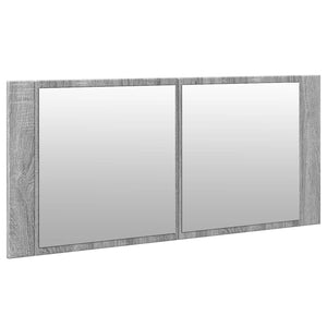 LED-Spiegelschrank Grau Sonoma 100 cm