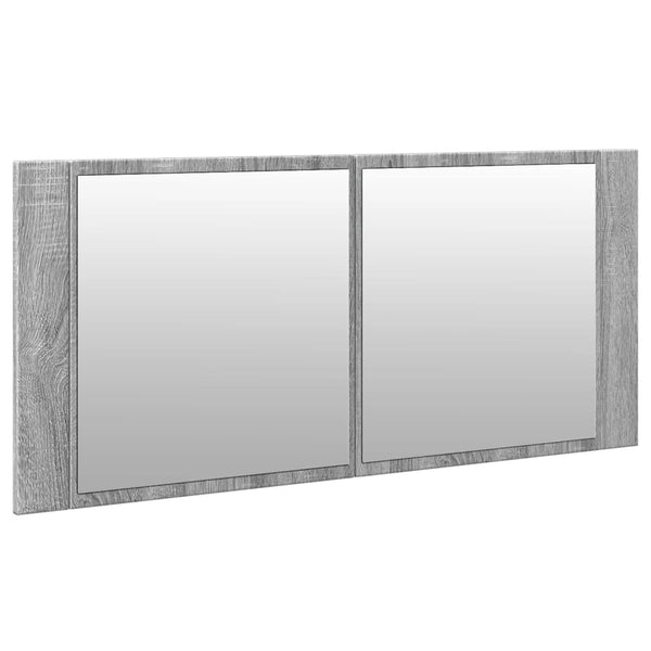 LED-Spiegelschrank Grau Sonoma 100 cm