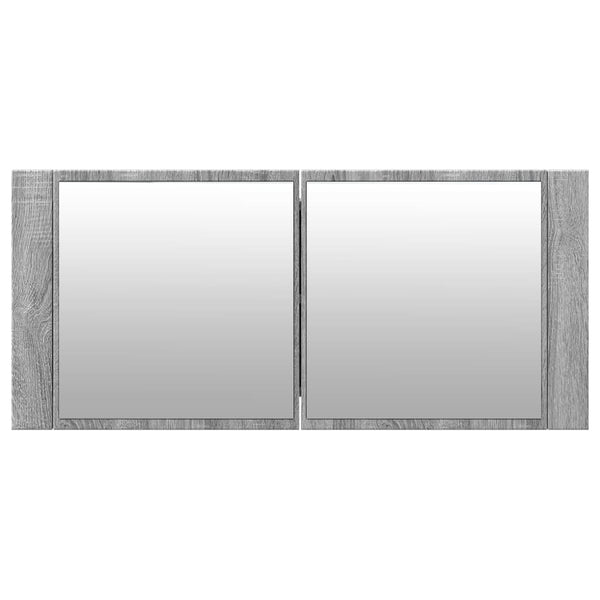 LED-Spiegelschrank Grau Sonoma 100 cm