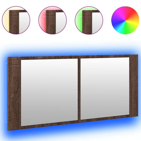 LED-Spiegelschrank Eiche 100x45 cm