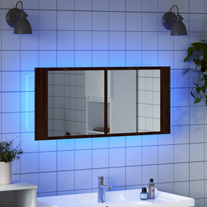LED-Spiegelschrank Eiche 100x45 cm