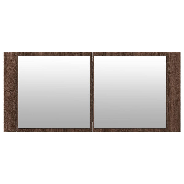 LED-Spiegelschrank Eiche 100x45 cm