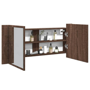 LED-Spiegelschrank Eiche 100x45 cm