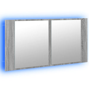 LED-Spiegelschrank Grau Sonoma 90 cm