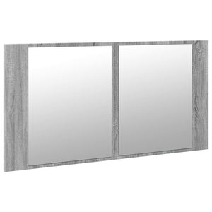 LED-Spiegelschrank Grau Sonoma 90 cm