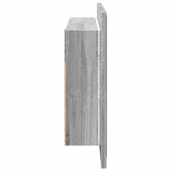 LED-Spiegelschrank Grau Sonoma 90 cm