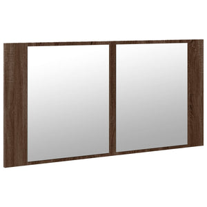 LED-Spiegelschrank Eiche Braun 90 cm