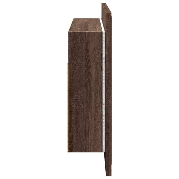 LED-Spiegelschrank Eiche Braun 90 cm