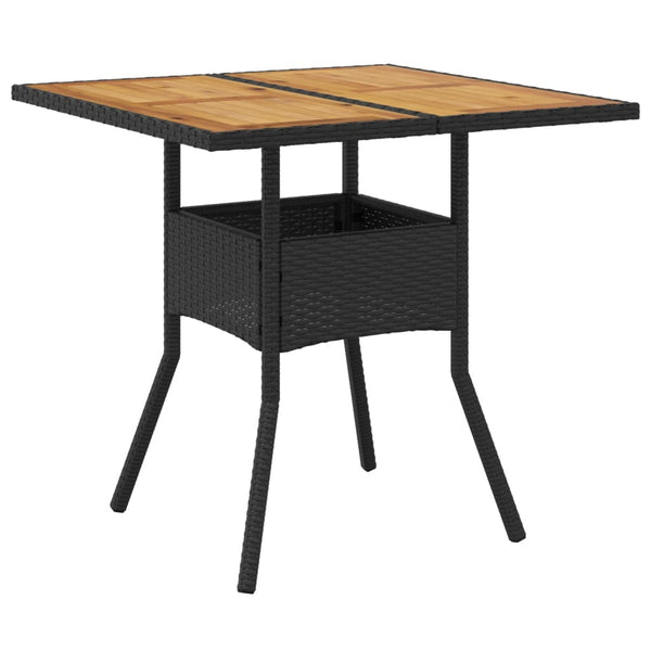 Gartentisch Schwarz 80x80 cm Poly Rattan