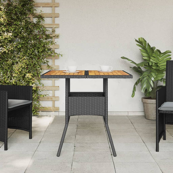 Gartentisch Schwarz 80x80 cm Poly Rattan