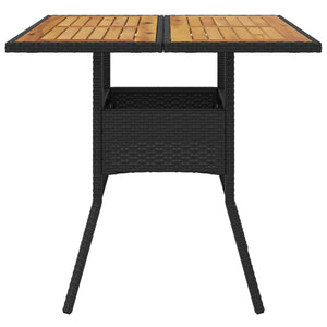 Gartentisch Schwarz 80x80 cm Poly Rattan