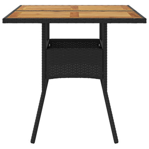 Gartentisch Schwarz 80x80 cm Poly Rattan
