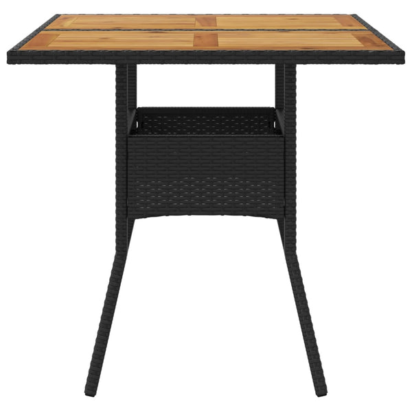 Gartentisch Schwarz 80x80 cm Poly Rattan