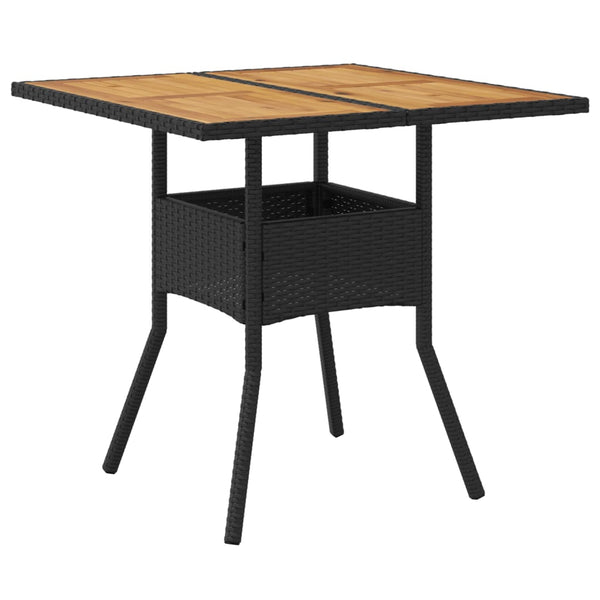 Gartentisch Schwarz 80x80 cm Poly Rattan