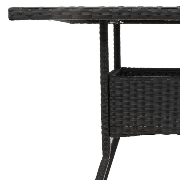 Gartentisch Schwarz 80x80 cm Poly Rattan