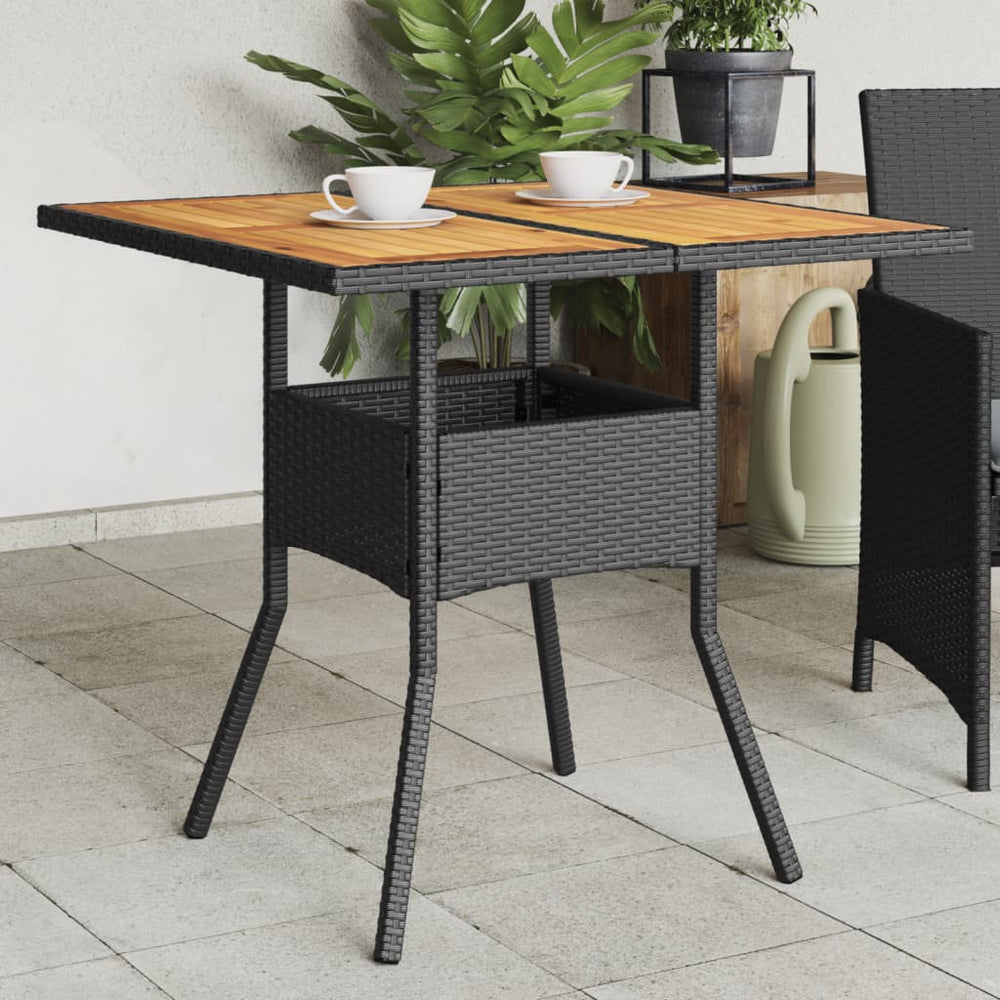 Gartentisch Schwarz 80x80 cm Poly Rattan