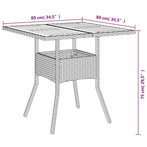 Quadratischer Gartentisch Grau Akazie 80x80 cm