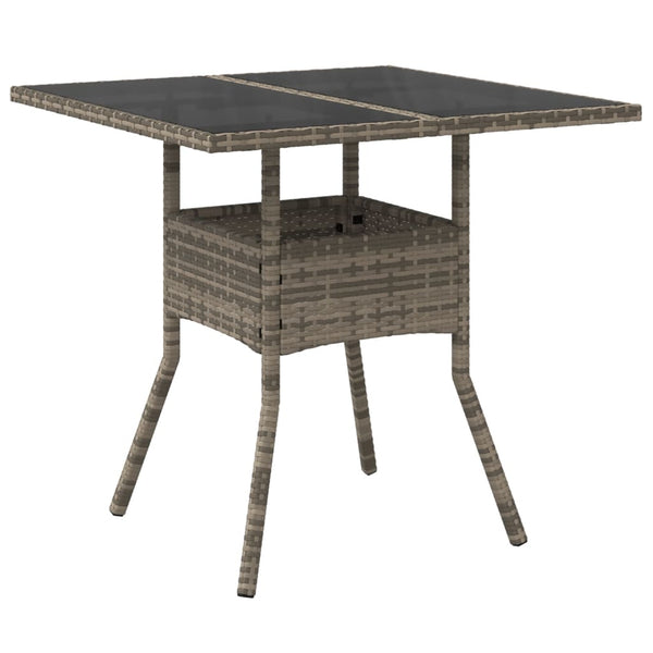 Gartentisch Grau Poly Rattan 80x80 cm