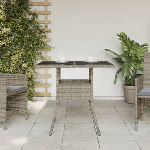 Gartentisch Grau Poly Rattan 80x80 cm