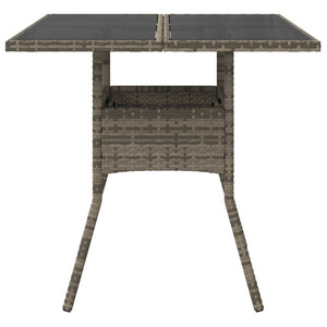 Gartentisch Grau Poly Rattan 80x80 cm