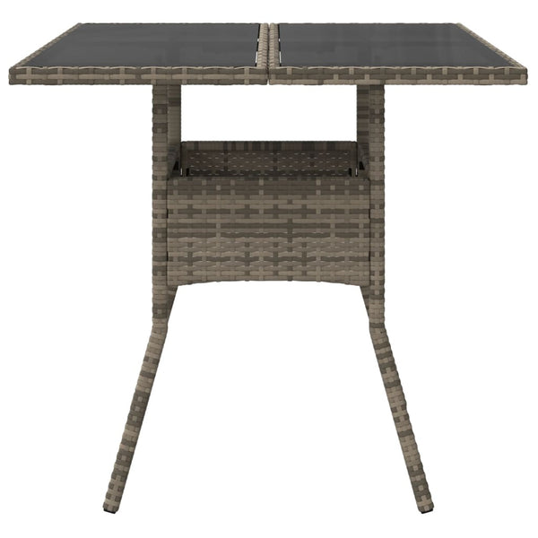 Gartentisch Grau Poly Rattan 80x80 cm