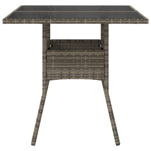 Gartentisch Grau Poly Rattan 80x80 cm