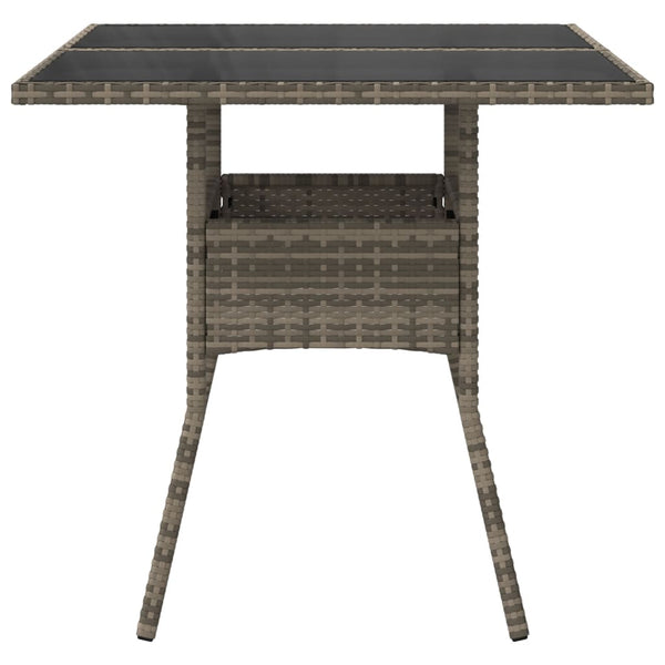 Gartentisch Grau Poly Rattan 80x80 cm