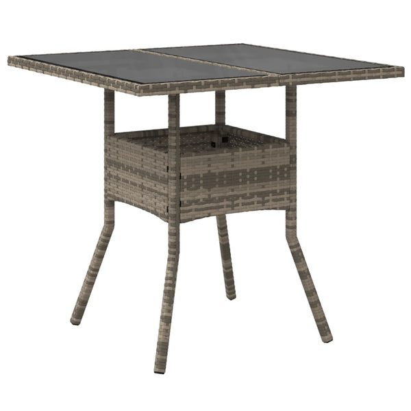 Gartentisch Grau Poly Rattan 80x80 cm