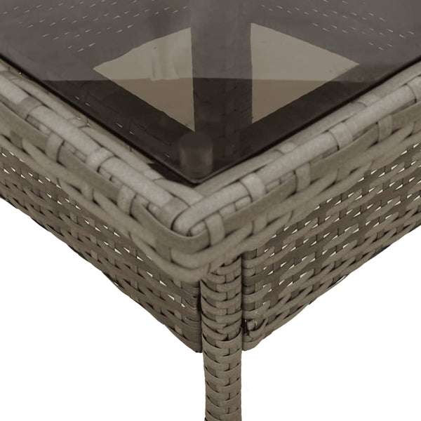 Gartentisch Grau Poly Rattan 80x80 cm