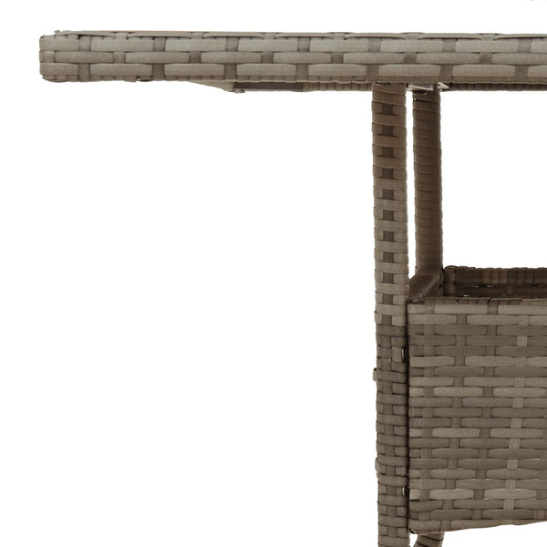 Gartentisch Grau Poly Rattan 80x80 cm