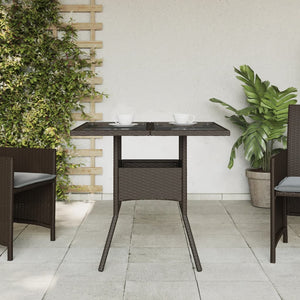 Gartentisch Braun Poly Rattan 80x80 cm