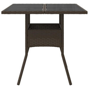 Gartentisch Braun Poly Rattan 80x80 cm