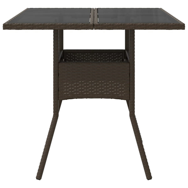 Gartentisch Braun Poly Rattan 80x80 cm