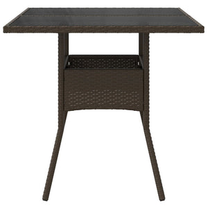 Gartentisch Braun Poly Rattan 80x80 cm