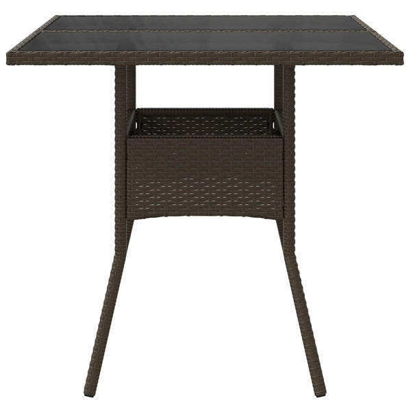 Gartentisch Braun Poly Rattan 80x80 cm