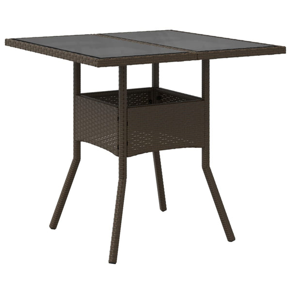 Gartentisch Braun Poly Rattan 80x80 cm