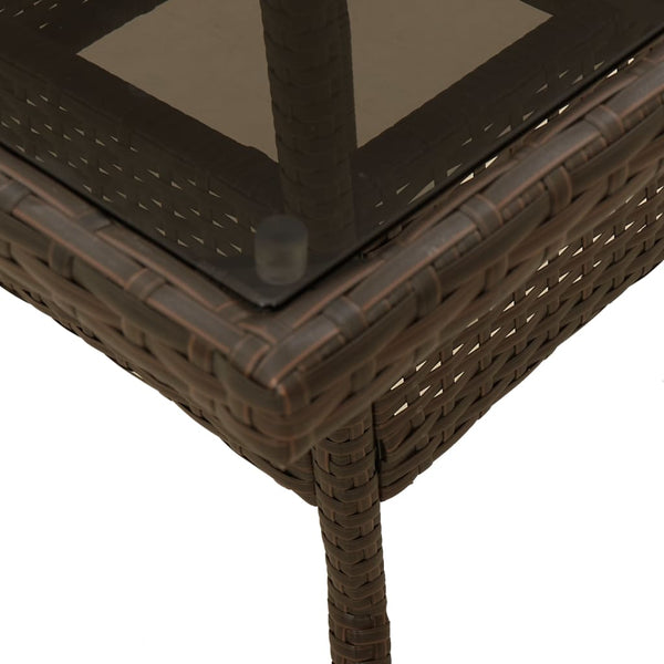 Gartentisch Braun Poly Rattan 80x80 cm