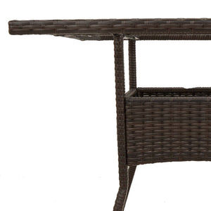 Gartentisch Braun Poly Rattan 80x80 cm