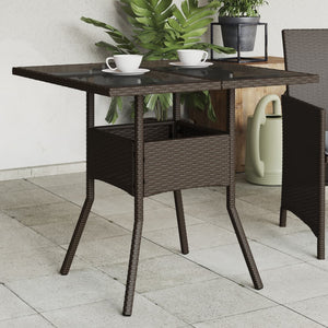 Gartentisch Braun Poly Rattan 80x80 cm