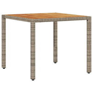 Gartentisch Akazie Grau 90x90 cm Poly Rattan
