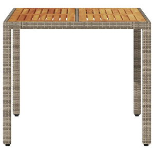 Gartentisch Akazie Grau 90x90 cm Poly Rattan