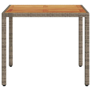 Gartentisch Akazie Grau 90x90 cm Poly Rattan