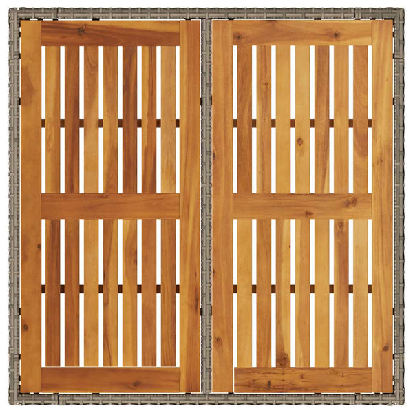Gartentisch Akazie Grau 90x90 cm Poly Rattan