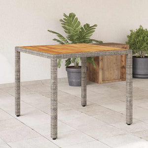Gartentisch Akazie Grau 90x90 cm Poly Rattan