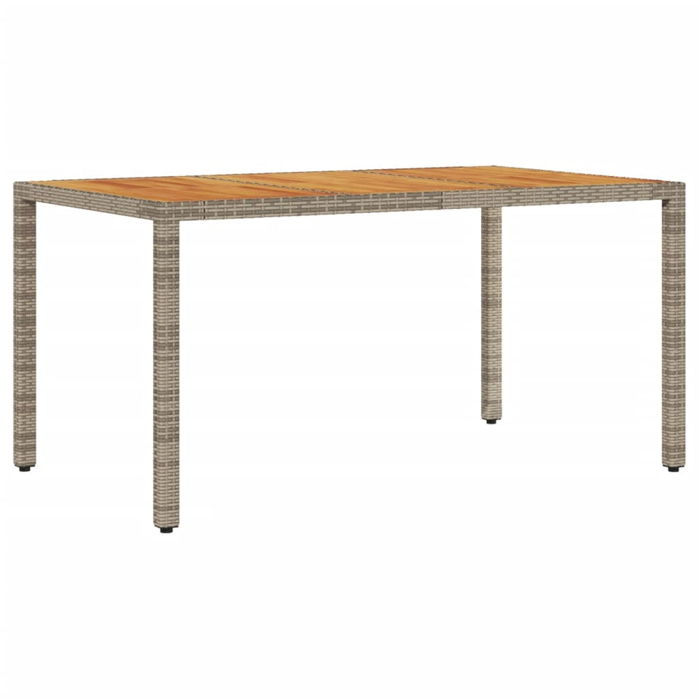 Gartentisch Akazie Grau 150x90cm Poly Rattan